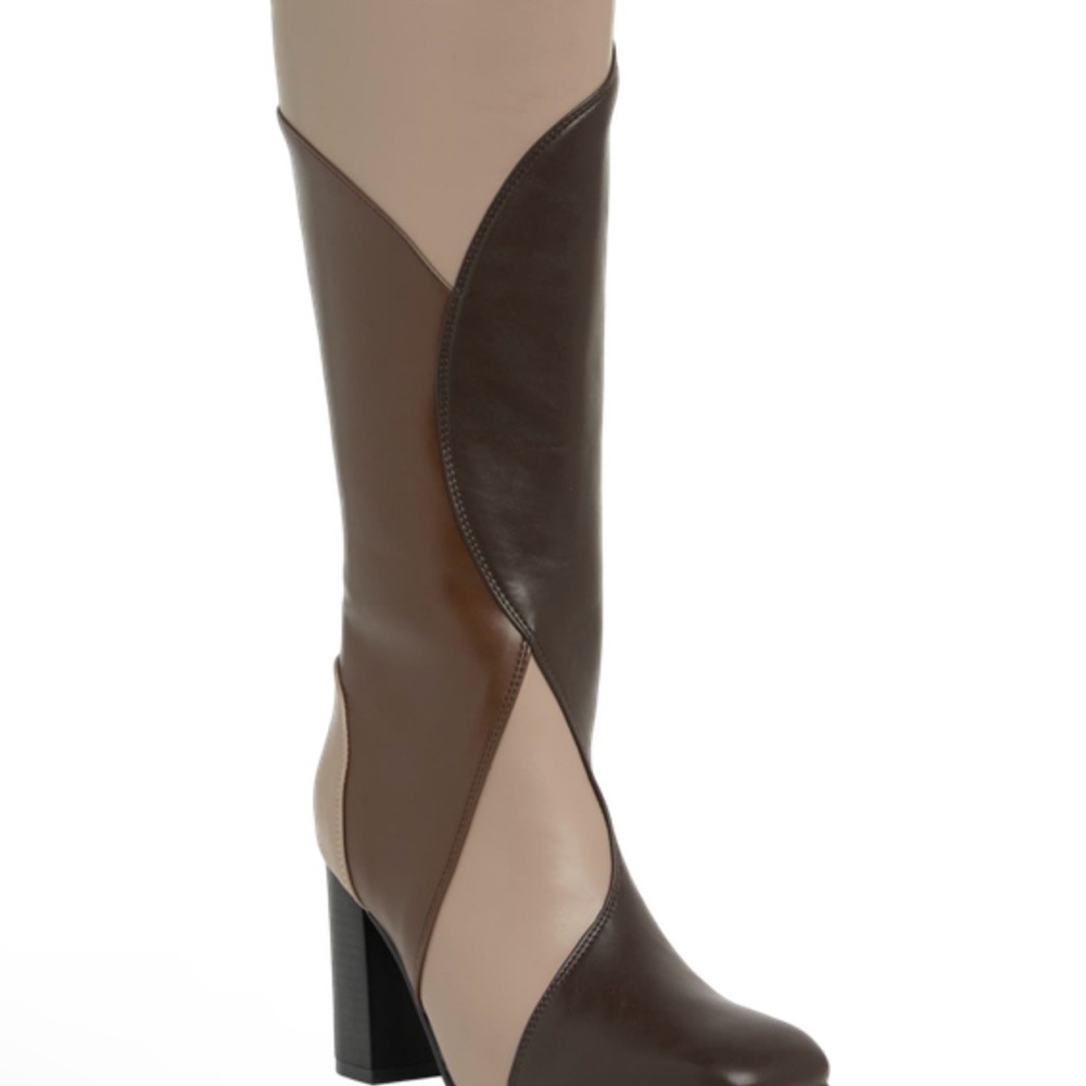Stylish Brown and Tan Knee-High Boots